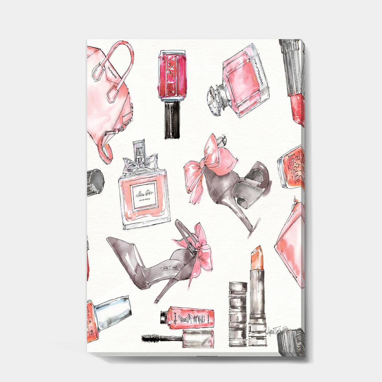 Designart - Glam Chic Accents Pattern I - Fashion Premium Canvas Wall Art